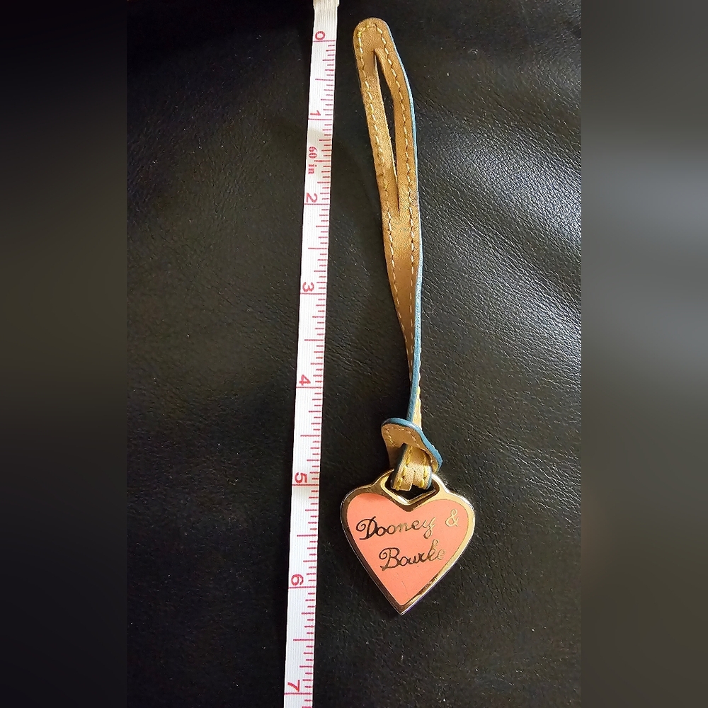 Dooney & Bourke Pink Heart Charm with Tan Strap EUC - Picture 4 of 5